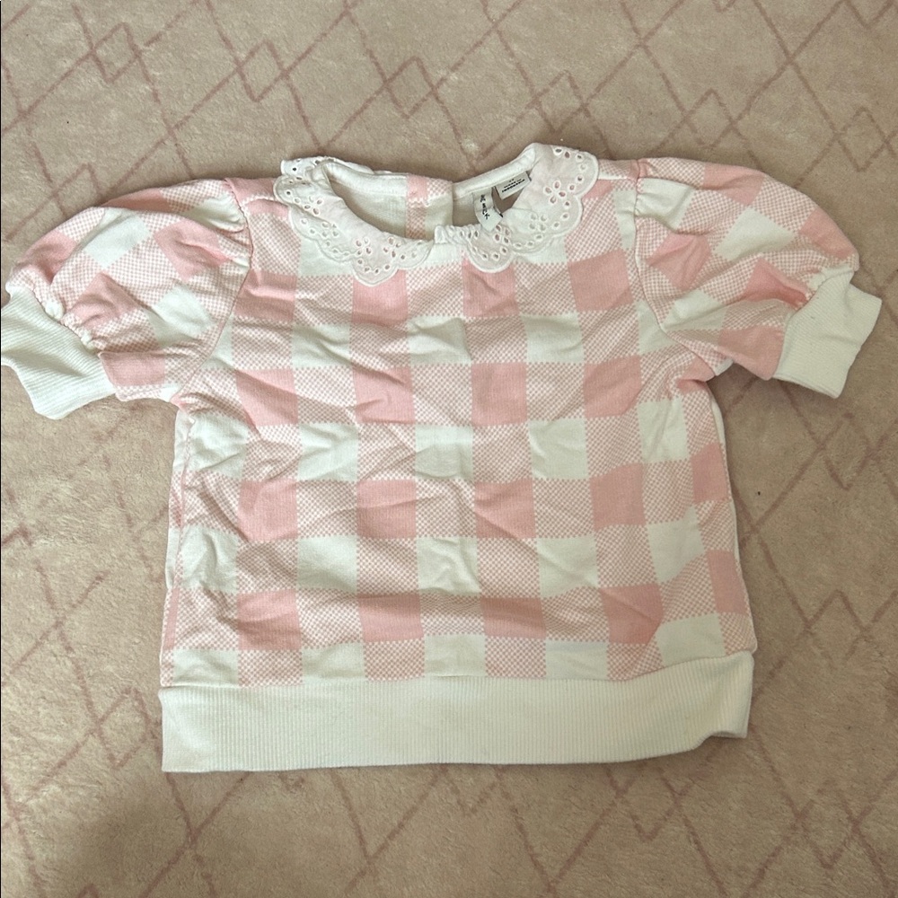 Janie & Jack Pink and White sweatshirt top